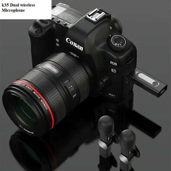 K35 Dual Wireless Microphone For 3.5mm Supported Devices