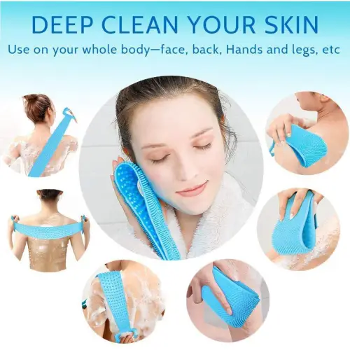 (২ পিছ কম্বো ) High Quality Silica Gel Bath Brush
