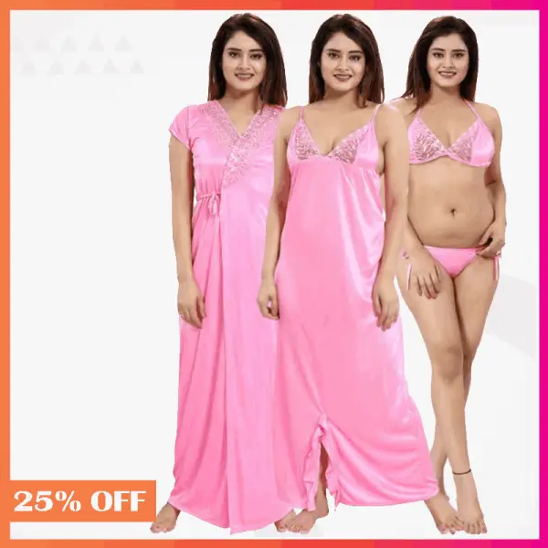 4 part sexy nighty pink