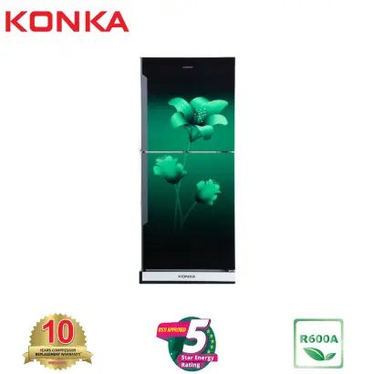 KONKA Refrigerator-KRT-315GB-Green Lily-2-Door, Upper Freezer (315 Ltr)