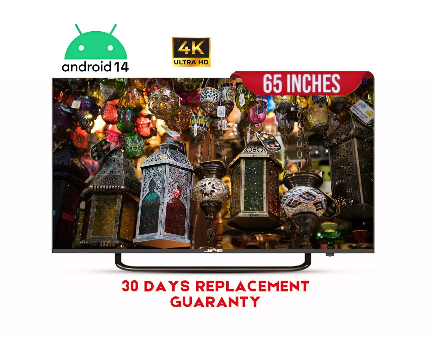 JPE E65Y74D 65 inch 4K Android Smart TV Front View