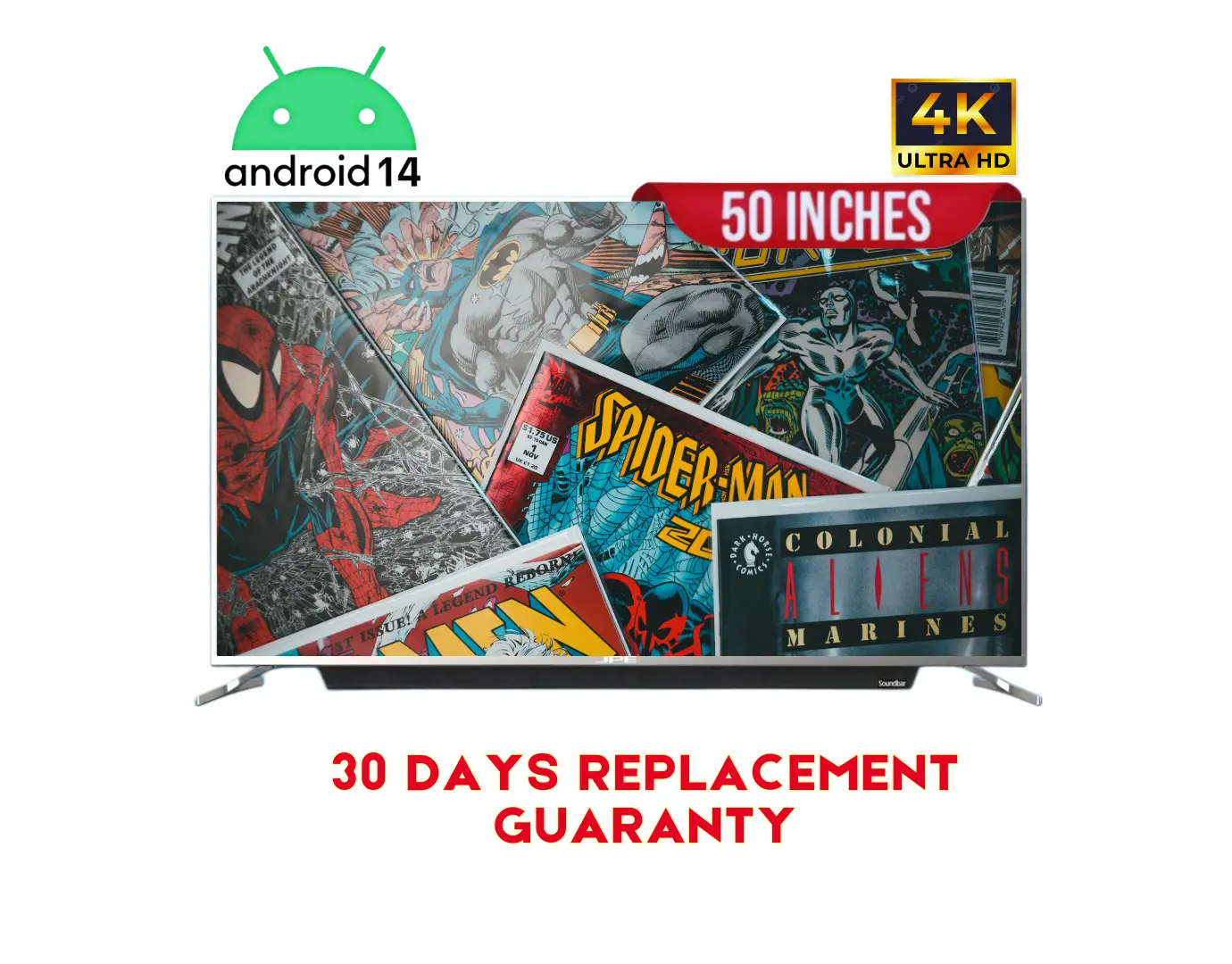 JPE 50TDK5L 50 inch 4K Android Smart TV Front View