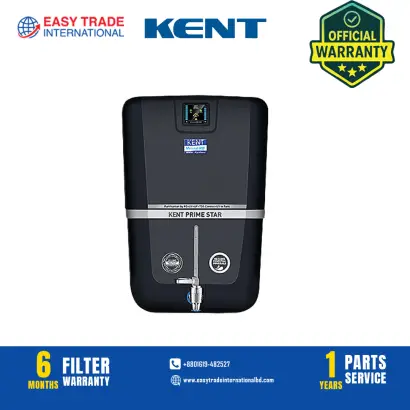 KENT Prime Star-B 20 Liter Digital Display RO + UV + UF + TDS Control + UV in Tank Water Purifier Black