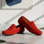 Genuine Leather Loafer For Men ! RED ! - L103