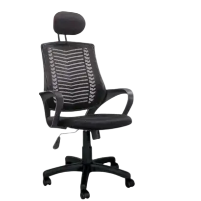Smart Executive office chair V-mash Black Revolving Chair with Headrest)