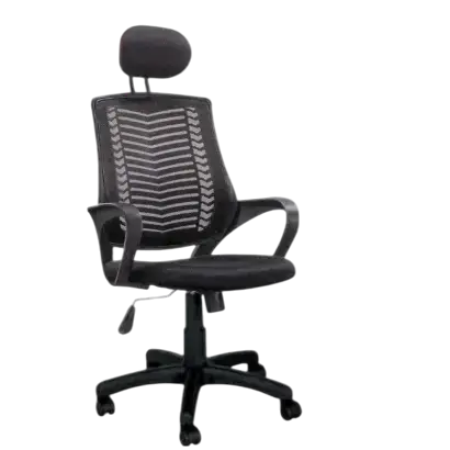 Smart Executive office chair V-mash Black Revolving Chair with Headrest)