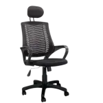 Smart Executive office chair V-mash Black Revolving Chair with Headrest [FP-M-22]