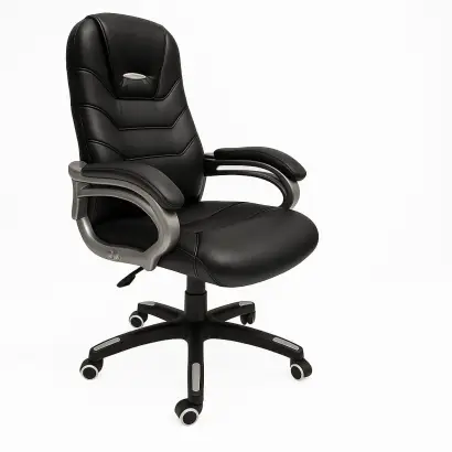 Premium leather boss chair for office, Ergonomic boss chair,  Wooden executive boss chair , White boss chair with swivel wheels for home office BD, Comfortable boss chair with padded armrests