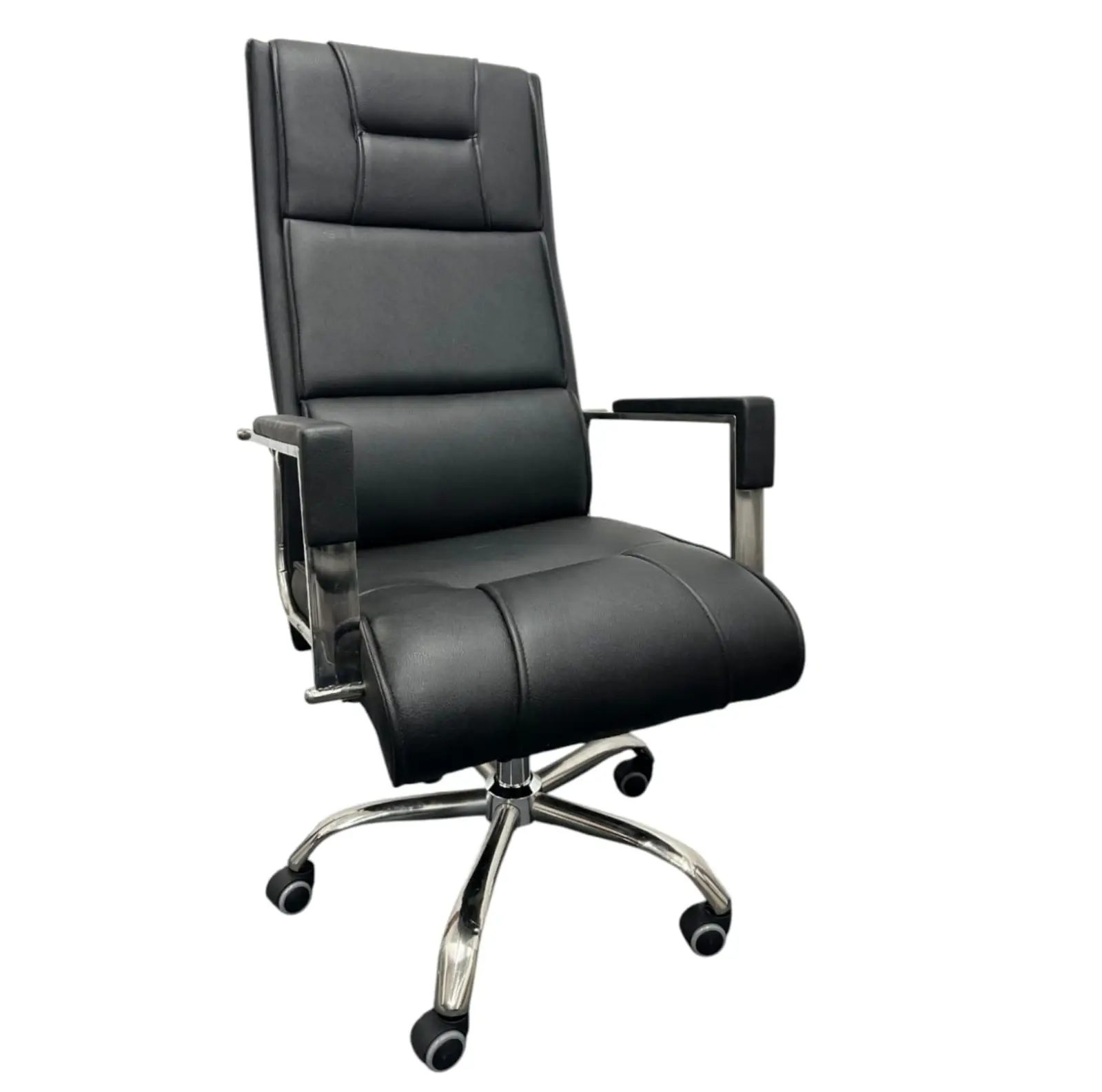 Three Part Boss Chair Artificial Leather (FP-M-76-SS-Black)