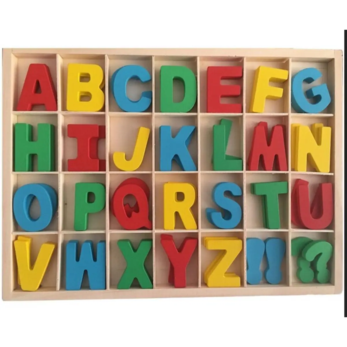 Montessori Wooden Letter Numbers Boxed Creative Educational DIY Craft Decoration Kids Education Toys Gift Colorful