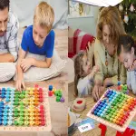 Wood Match Multiplication Toy, 3 in 1 Children Multiplication Board for Home