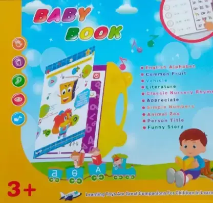 My English E-Book ABC Letters Learning Book With Sound And Numbers, Shapes, Colors, Fruits, Vegetables With Touching The Image And The Spelling Of The Words For Kids, Educational English Reading Book (Multicolor)