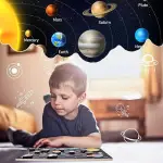 Wooden Solar System Maze Board Educational Toy Montessori Slide Puzzle Eight Planet Matching Game Sensory Thinking Learning Toys