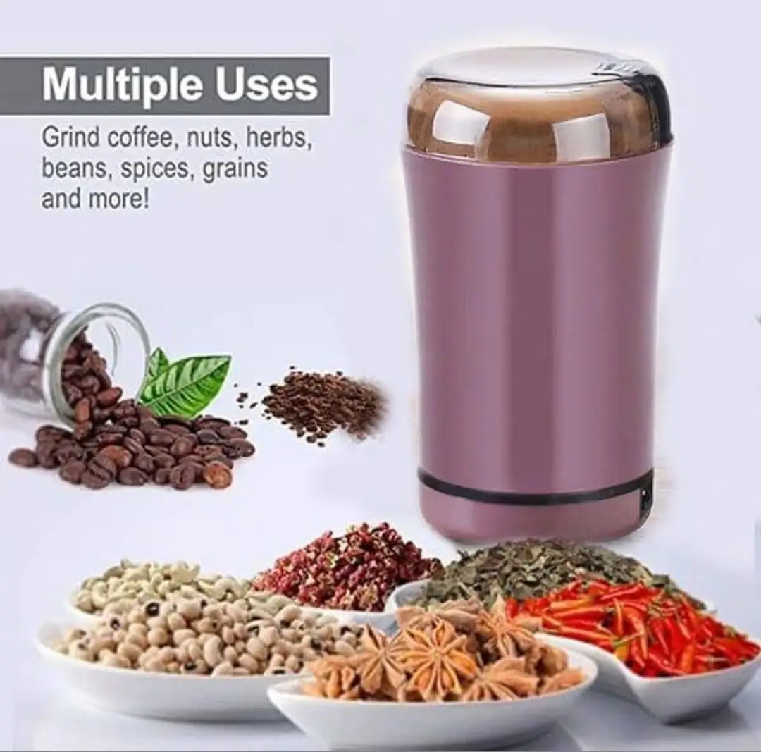 Spice Grinder Portable -Electric Grain Mill Grinder Stainless Steel Dry Grain Spices Cereals Seasonings Coffee Bean Grinder Machine