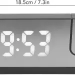 Digital Alarm Clock LED Large Mirror Display 180 ° Rotating Projector Electronic Clock