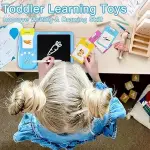 বাচ্চাদের জন্য এলসিডি রাইটিং ট্যাবলেট সহ 2 ইন 1 টকিং ফ্ল্যাশ কার্ড, বাচ্চাদের জন্য 224 শব্দের ফ্ল্যাশ কার্ড, স্পিচ থেরাপি অটিজম খেলনা, 3 4 5 6 বছর বয়সীদের জন্য শিক্ষামূলক শেখার খেলনা উপহার