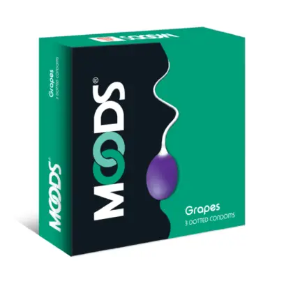 Moods Grapes Flavored Dotted Premium Condom - 3Pcs Pack
