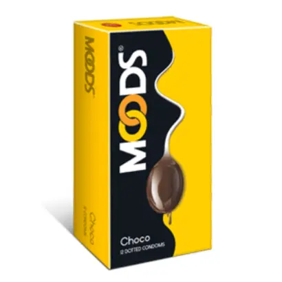 MOODS Choco Chocolate Flavored Dotted Premium Condom - 12Pcs Pack