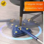 360° Rotatable Adjustable Triangle Multifunctional Cleaning Mop Triangle Mop with Stainless Steel Long Handle Push-Pull Squeezing Cleaning Mop for Floor Windows Ceiling