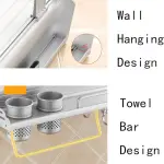Aluminum Kitchen Storage Rack Pantry Pan Pot Organizer Cookware Holder Hooks Spice Dinnerware Shelf