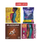 Playgard (Cocktail Combo Pack) Cocktail Vanila-Strawberry 3s, Chocolate 3s , Banana-Strawberry 3s, Beboy Extra Time 3s Super Dotted Condom - 3x4 = 12pcs Pack(India)