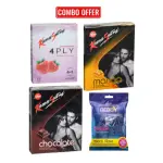 Kamasutra (Fruit Combo Pack) 4FLY Strawberry ,Mango, Chocolate, Beboy Extra Time Flavoured Condom 3x4 = 12pcs Pack(India)