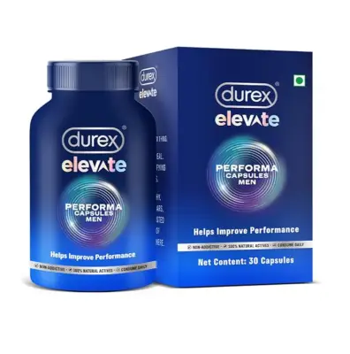 Durex Elevate Performa Capsules For Men Helps Improve Performance - 30 Capsule