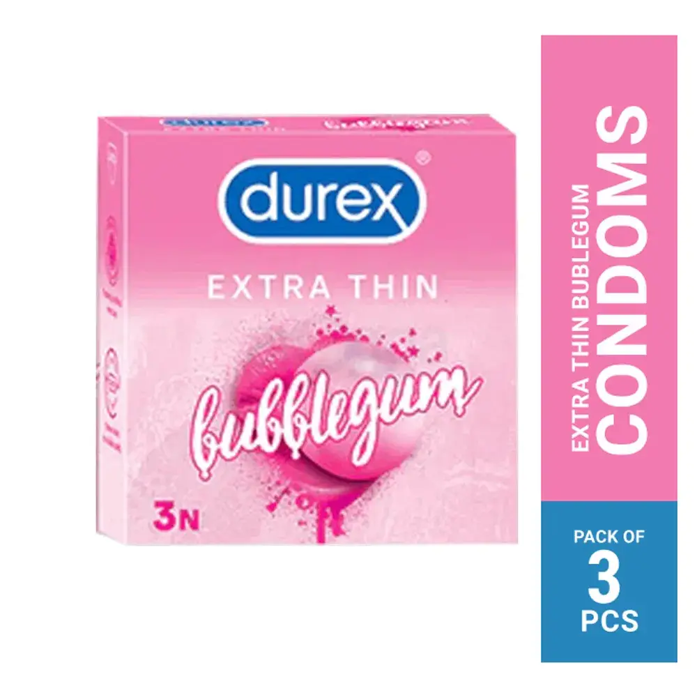 Durex Extra Thin Bubblegum Flavoured Condom - 3Pcs Pack(India)