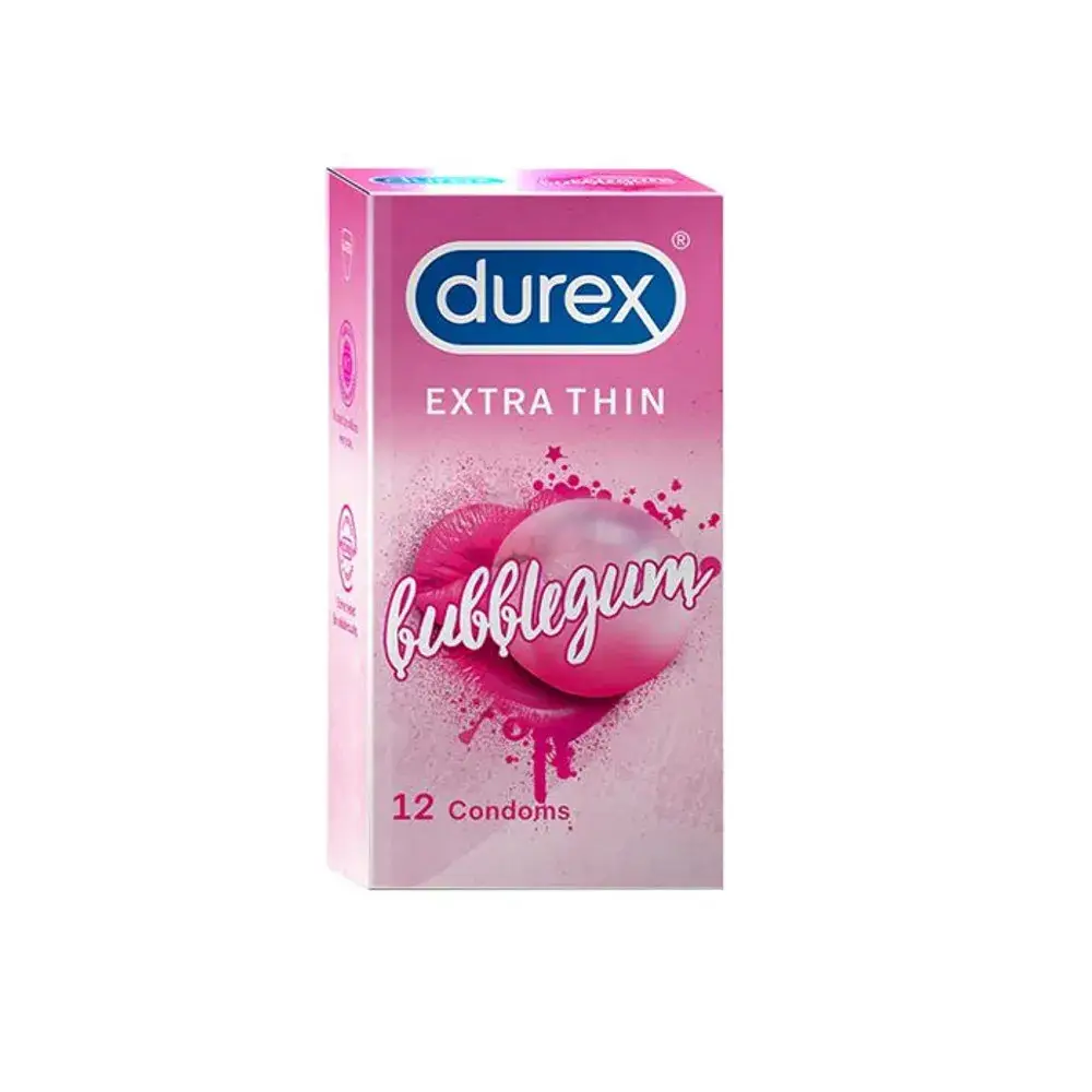 Durex Extra Thin Bubblegum Flavoured Condom - 12Pcs Pack(India)