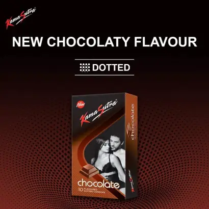 Kamasutra Chocolate Flavor Dotted Condom - 10Pcs Pack(India)
