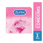 Durex Extra Thin Bubblegum Flavoured Condom - 3Pcs Pack(India)