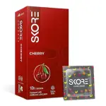 Skore Cherry Flavored 1500+ Dotted with Extra Lubrication Condom - 10Pcs Pack(India)