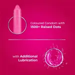 Skore Strawberry 1500+ Dotted with Extra Lubrication Condom - 10Pcs Pack