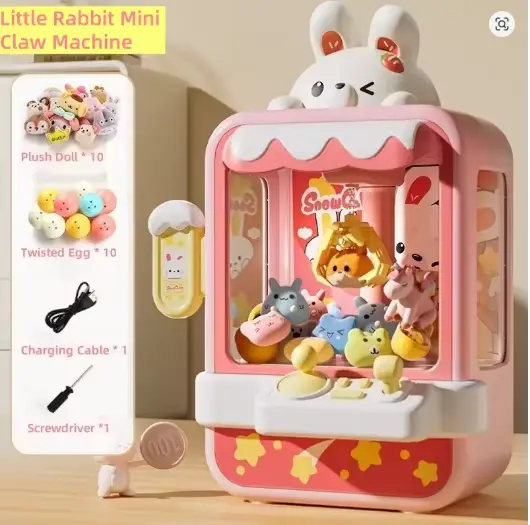 Skirfy Dinosaur Claw Machines,Electronic Arcade Game Vending Machine with Adjustable Sound& 32Pcs Mini Prizes,Candy Grabber Prize Dispenser Toys for Boys Girls,Birthday Toy Gifts for Kids