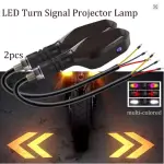 2PCS Universal Motorcycle LED Turn Signal Lamp Color Projection Lamp Sequential Flowing Flash Indicator Lights Running Light