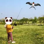 Fishing Rod Kite, 3D Dynamic Kite Mini Eagle Swallow Children Hand-held Plastic Traditional Small Kite Animal