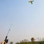 Fishing Rod Kite, 3D Dynamic Kite Mini Eagle Swallow Children Hand-held Plastic Traditional Small Kite Animal