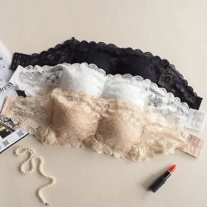 🌸✨ **Women’s Strapless Lace Bandeau Bra – Padded Tube Top Bra** ✨🌸