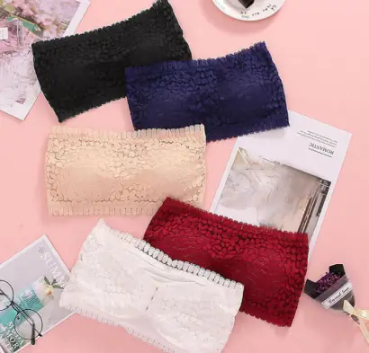 ✨ Women’s Lace Bandeau Bra – Strapless Tube Top Bra ✨