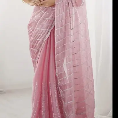 Premium Jimmy Choo chiffon silk party saree
