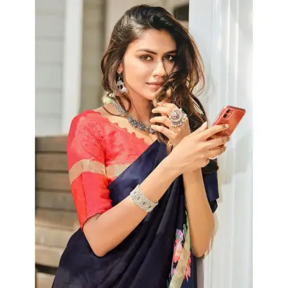 Kora Kota silk floral print saree