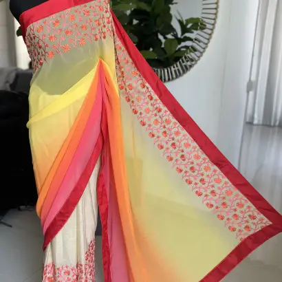 Multicolored georgette saree