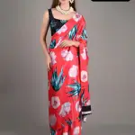 Super demanding digital printed satin crepe silk saree