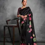 Black Tussar silk saree