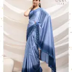 Gold two tone Ombre crepe party saree