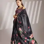 Black Tussar silk saree