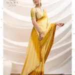 Gold two tone Ombre crepe party saree