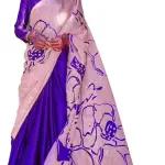 Stunning Pink & Purple Designer Satin Silk Saree
