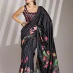 Black Tussar silk saree