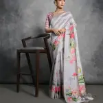 Black Tussar silk saree